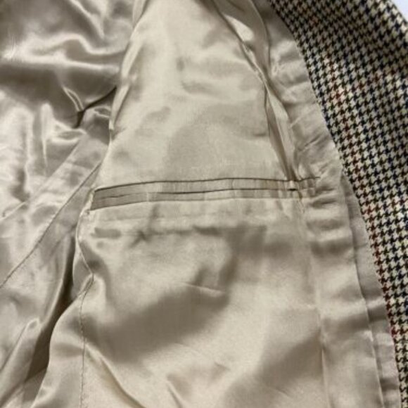 VINT Polo Ralph Lauren Blazer Silk Wool Made In Canada Ticket Pocket 41R Brown - Picture 5 of 9